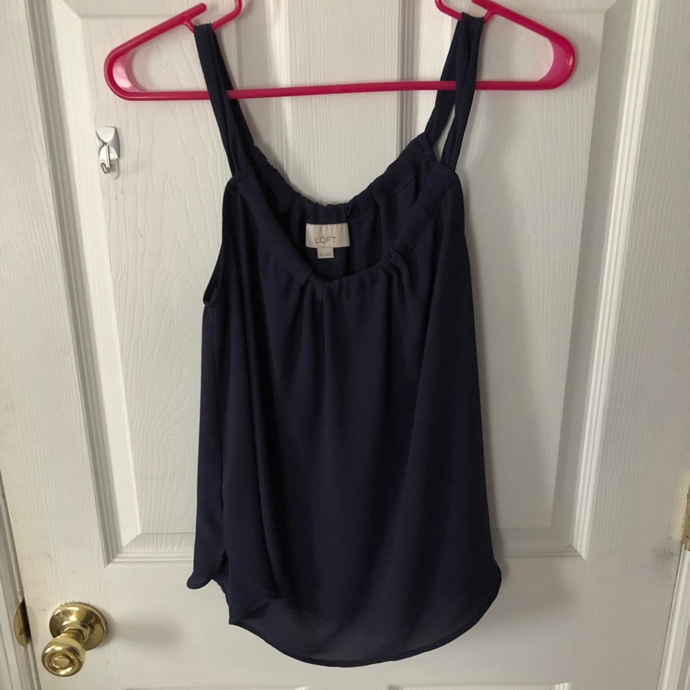 Ann Taylor LOFT: Navy Blue Tank